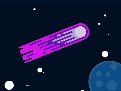 Rocket blue pink purple rocket space white