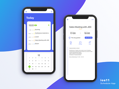 ios11 Schedule App sketch