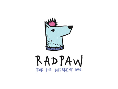 Radpaw Logo cool different dog logo paw punk rad rebel underground