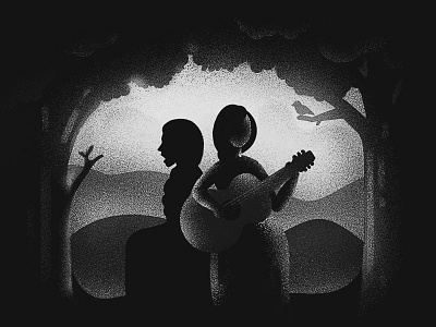 Folk music black blackandwhite dissolve folk grey guitar music texture white women