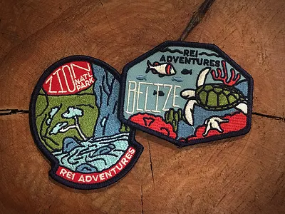 REI Adventures Patch adventure apparel belize color design illustration logo park patch rei retro zion