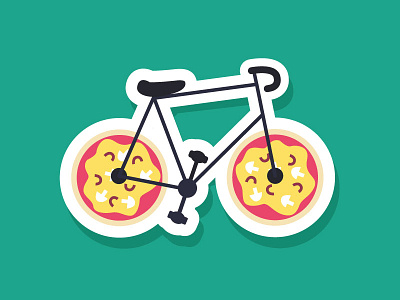 Pizza Delivery! bike illustration illustrator pizza pizzzza rebound vector wheels