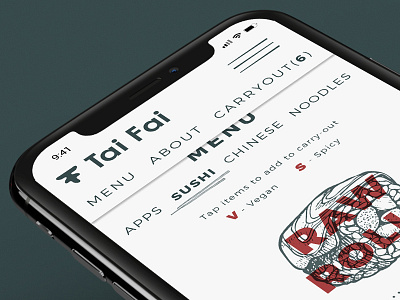 Tai Fai Mobile Site menu mobile sushi ui