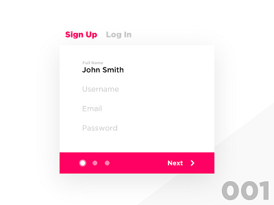 Log In / Sign up form UI 001 dailyui form ui ux