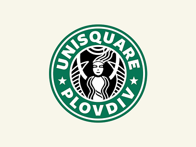 Unisquare X Starbucks illustration logo skateboarding