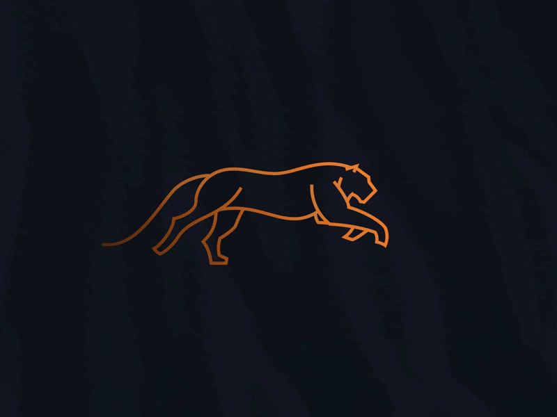 Tiger Run - GIF animation cycle frame by frame illustrator run sharp tiger vector