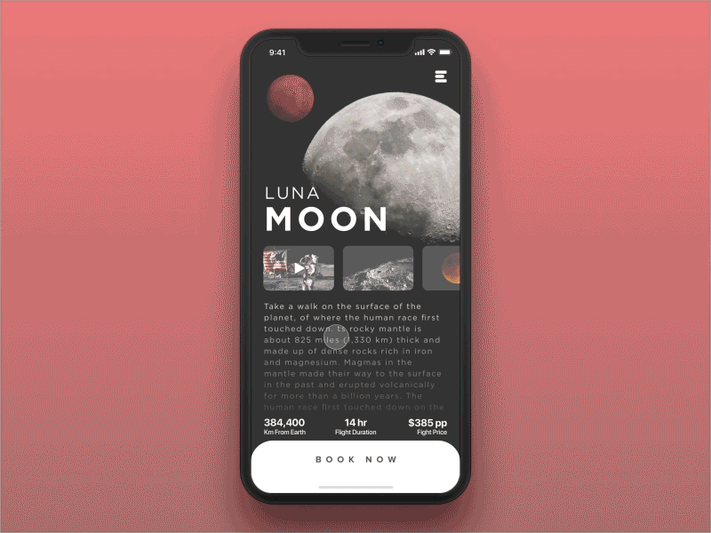 🚀 👽 Spaced iOS booking flow - part 2 booking design flights gradients ios iphonex scifi spacedchallenge travel unsplash web