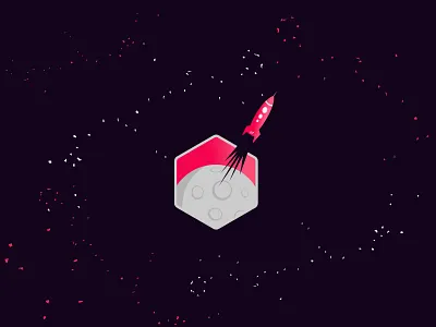 Moon Rocket Illustration Mark. design icon illustration logotype mark rocket space