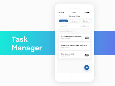 Task Manager app flat gradients icons ios list manage reminder soft task todo
