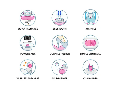 Icon set icons outline