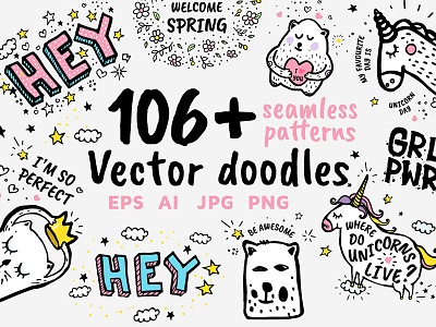 106+ vector doodles, seamless patterns art design doodles drawing graphic illustration patterns seamless seamless patterns sketch vector vector doodles