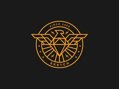 Sketch Badge badge eagle illustration lineart logo monoline sketch sketch app