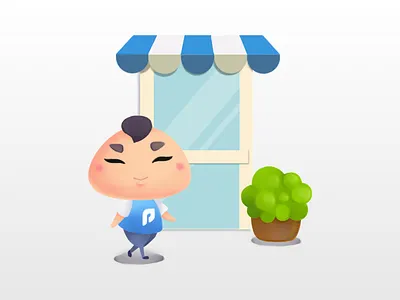 Pomona Onboarding Illustration 2/3 app character chibi digital illustration loyalty painting point pomona rewards