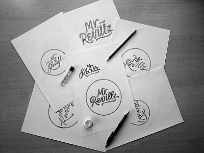 Mr.Revillz calligraphy lettering logotype print