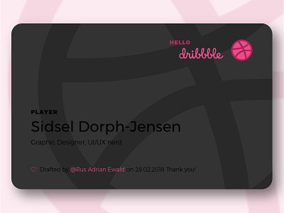 Hello Dribbble / Membership Card debut first shot membership card ui ux
