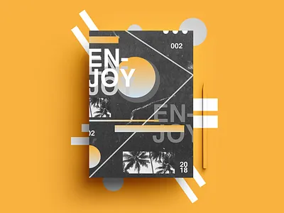 Enjoy color dribbble inspirational new orange poster print summer yellow