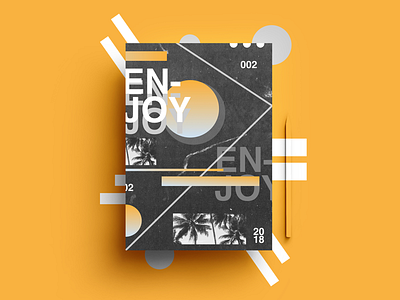 Enjoy color dribbble inspirational new orange poster print summer yellow