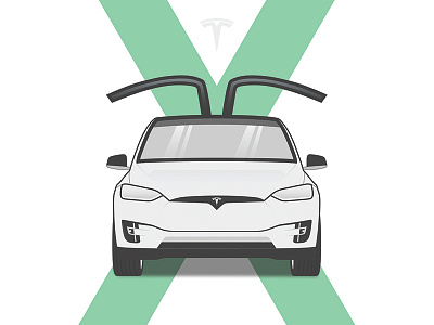 Tesla Model X Illustration car electric electric car graphic design illustration illustrator tesla