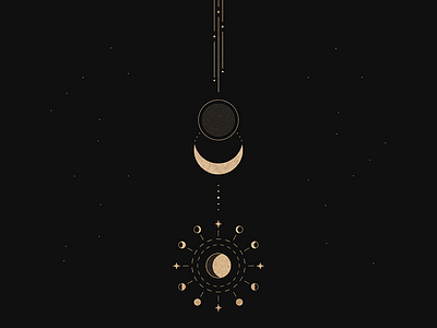 The Celestial Totem Line Art celestial cosmos elegant gold illustration line art logo magical moon mythical stars totem