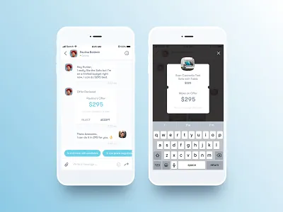 Make Offer Screen chat app classifieds communication conversation furniture message messages messaging messaging app offer screen profile selling