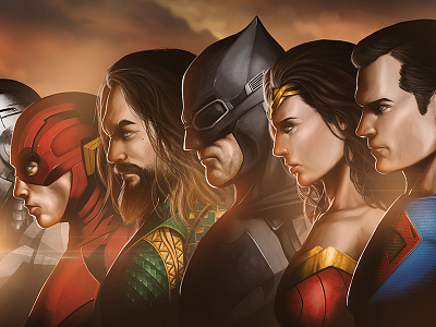 Justice League Fan Art aquaman batman cyborg dccomics dceu dcuniverse flash illustration justice league superman wonderwoman