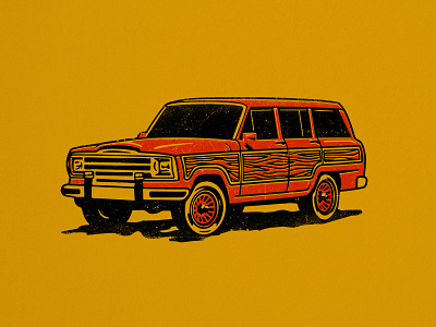 Wagoneer illustration overprint texture vintage wagoneer