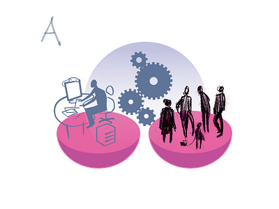 "The divided functionality”, sketch for vector art doctor drawing generalpractisioners healthcare medical medicine paper pencil rough sketch telemedicine work in progress