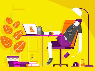 Lazy Day 2d daily illustration vector vectorart