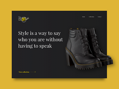 Header layout experiment black clean dark header landing layout minimal typography ui web website