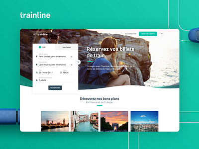 Trainline Concept concept landscape ticket train trainline travel webdesign