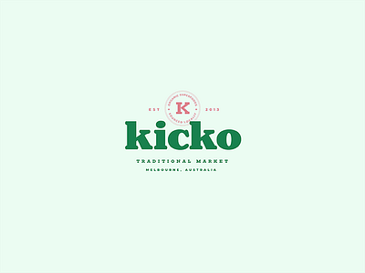 Kicko Market brand branding logo market minimal old pastel retro vintage