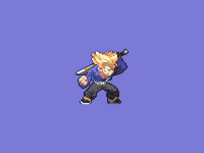 Future Trunks design development game illustration pixel pixel art