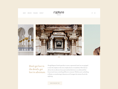 Rapture Website agency brand identity branding cream layout minimal travel web website