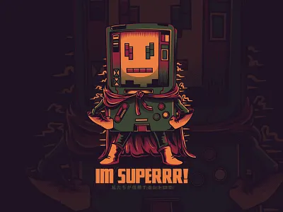 Im Superrr! apparel console custom design gamer illustration nerd project t shirt design urban