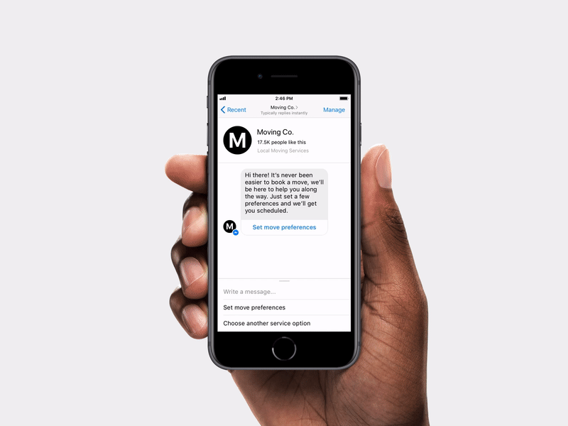Messenger Bot ai app bot facebook ios messenger mobile motion moving principle ui ux