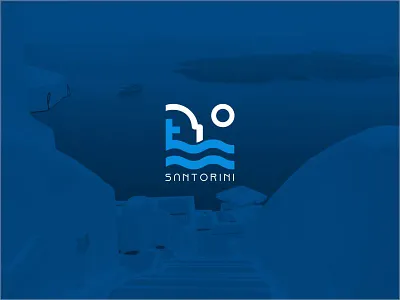 Santorini Icon Logo. abstract design greece icon illustration lines logotype mark