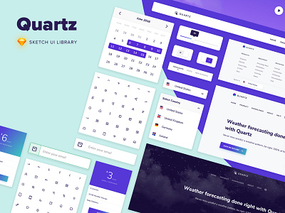 Quartz - Sketch UI Library calendar components input search sketch sketch library textfield ui ui library user interface