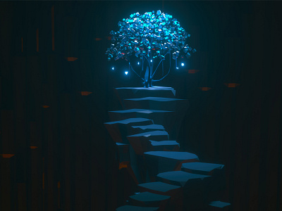 Divine Tree cave china cinema4d divine lowpoly photoshop stone tree