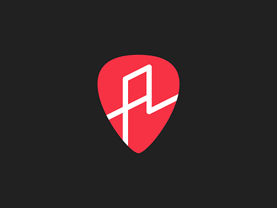 Amped Plectrum brand treatment ui. logotype