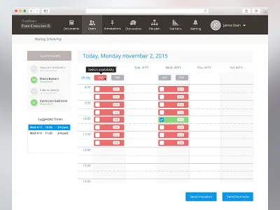 Data room calendar design interface meeting ui web webdesign