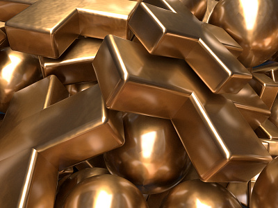 Gold Basket 3/3 3d artwork c4d cg cinema4d digitalart gold maxon3d redshift redshift3d render renderzone