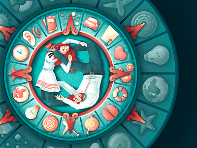 Life cycle aztec calendar circle couple illustration life maya mayan samsara young