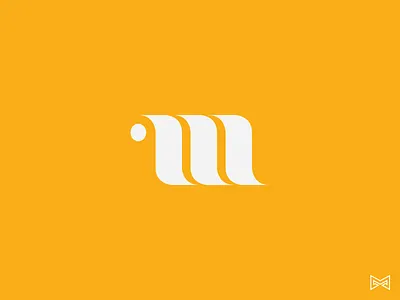 M Logo graphicillustration icon illustration lineart logo logodesign m typo typography vector wave yellow