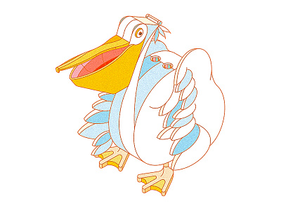 Sanquin Newspaper Cover Illustration isometric pelican