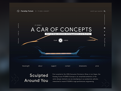 FF ZERO 1 Landing Page cars design explore homepage interface ui ui design ux web app web design website works