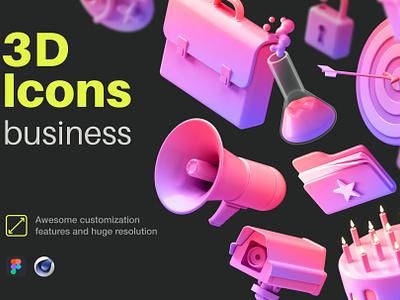 Multiangle 3D Icons / Business