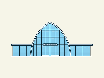 Train Station of Montpellier 2d flat france illustration montpellier railroad station train