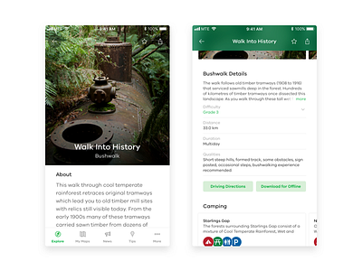 Outdoor Recreation v2 app bushwalking ios ui