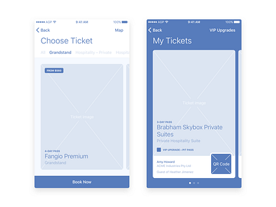 Motorsport Event App Wireframes app ios ui wireframe