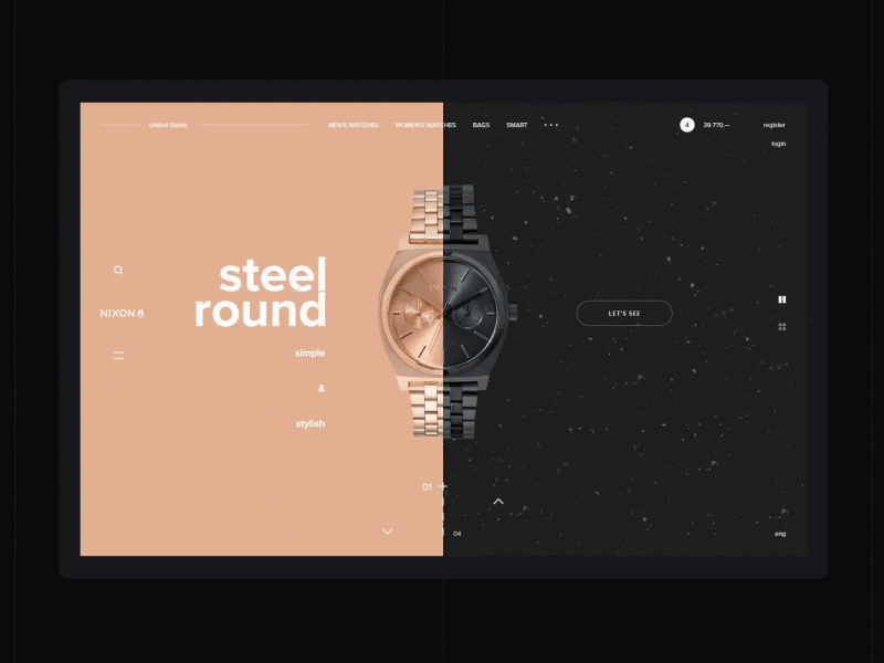 NIXON web site / Concept / Home_page concept fashion grid nixon project shop star wars steel ui ux watches